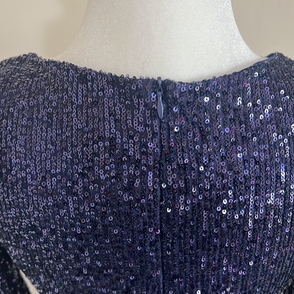 Sequined Mermaid V Neck Long Slit Sleeve - Picture 9 of 13